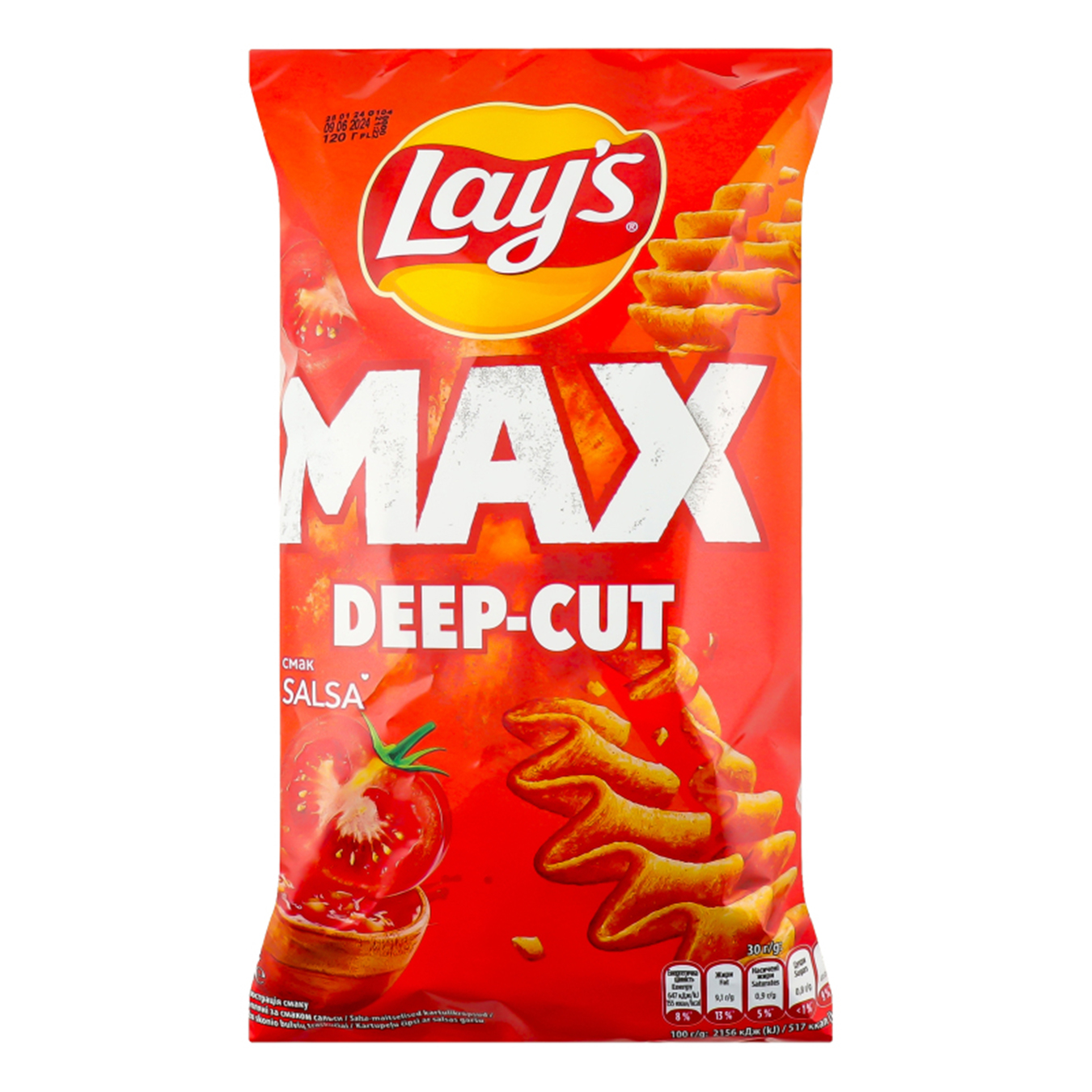 Чіпси картопляні Lay's max смак сальси 120г
