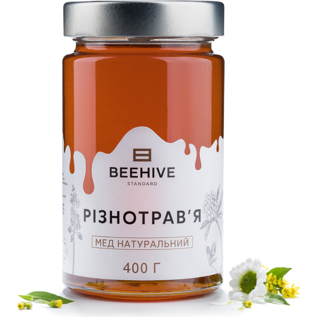 Honey Beehive Standard natural multi-herb glass jar 400g