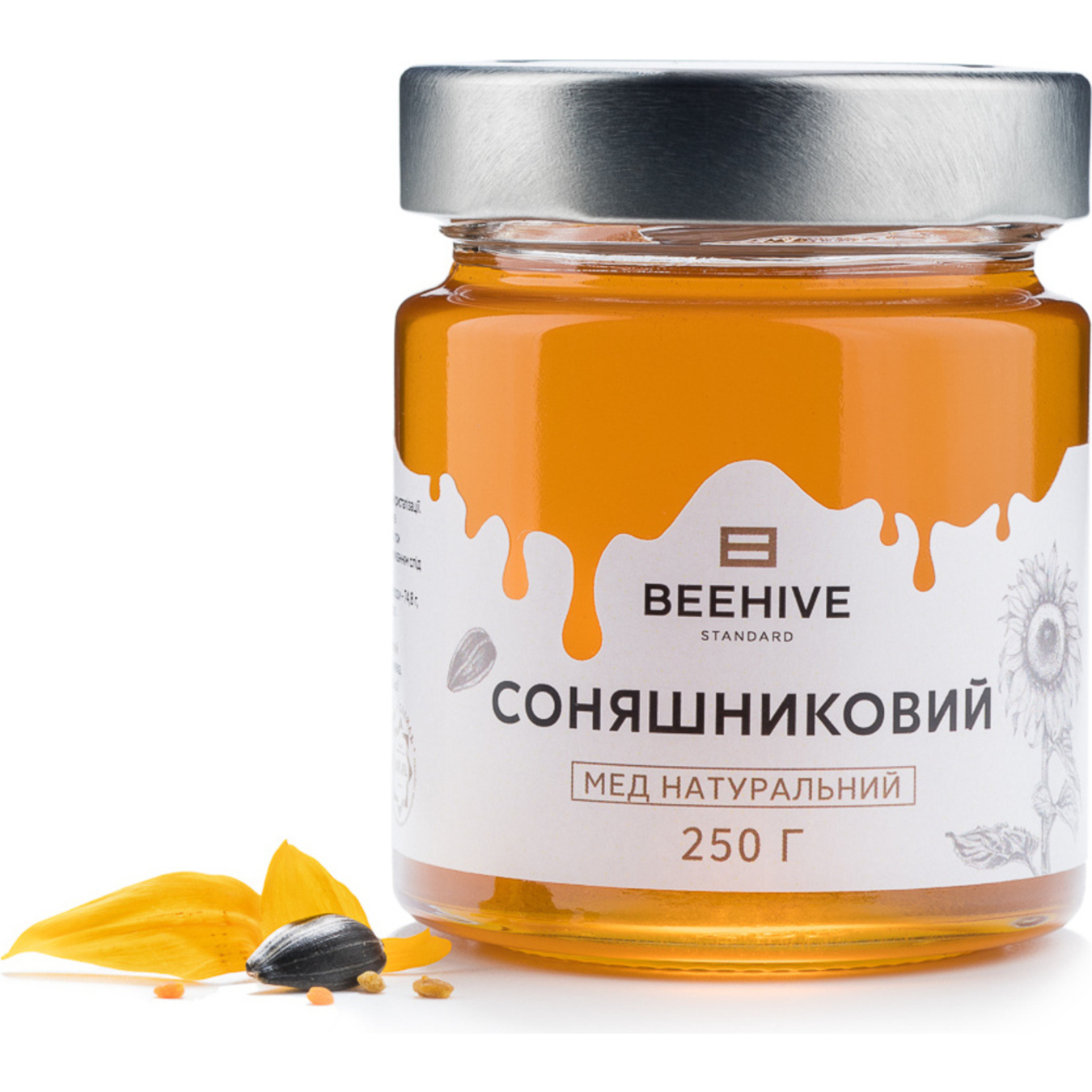 Honey Beehive Standard natural sunflower glass jar 250g