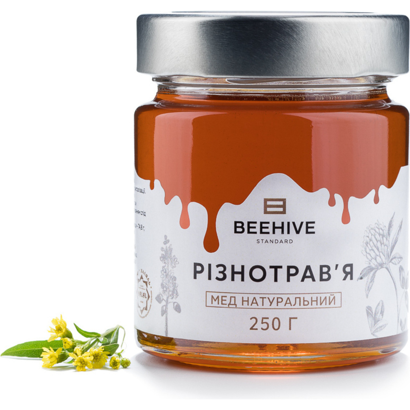 Honey Beehive Standard natural multi-herb glass jar 250g