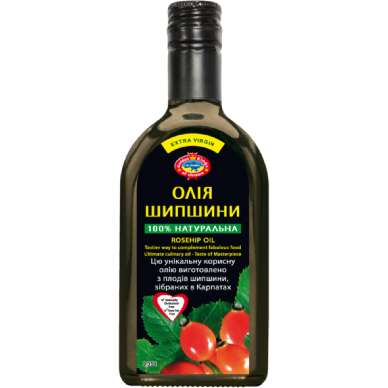 Golden Kings of Ukraine rose hip oil, unrefined, cold pressed, first pressed, 0.35 l 2