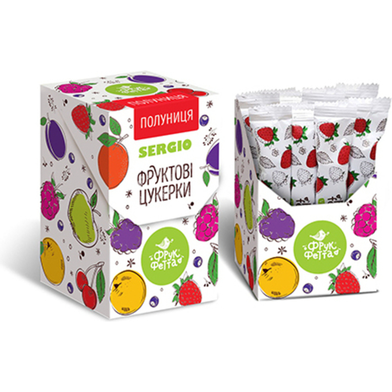 Candies FrykFetta Vegan Fruit-Berry Mix with Strawberry Flavor 20g