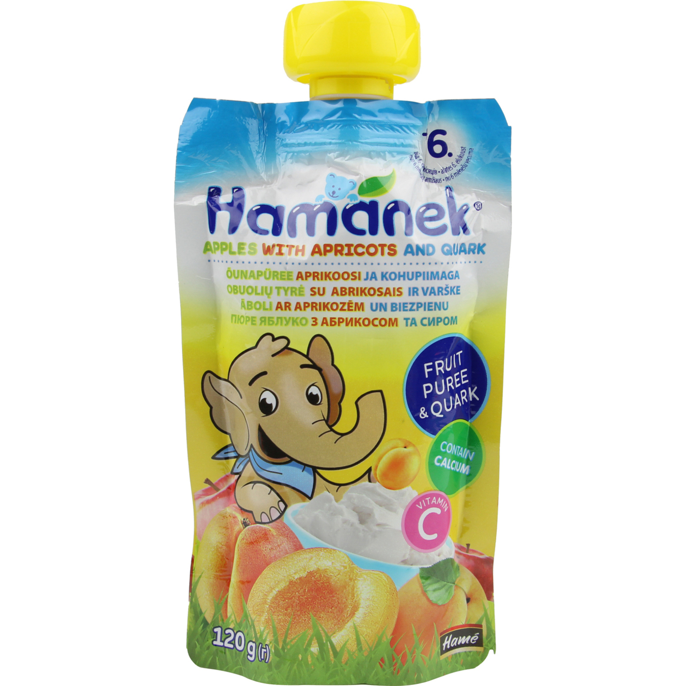 Hamanek Apple-Apricot Puree with Cottage Cheese 120g