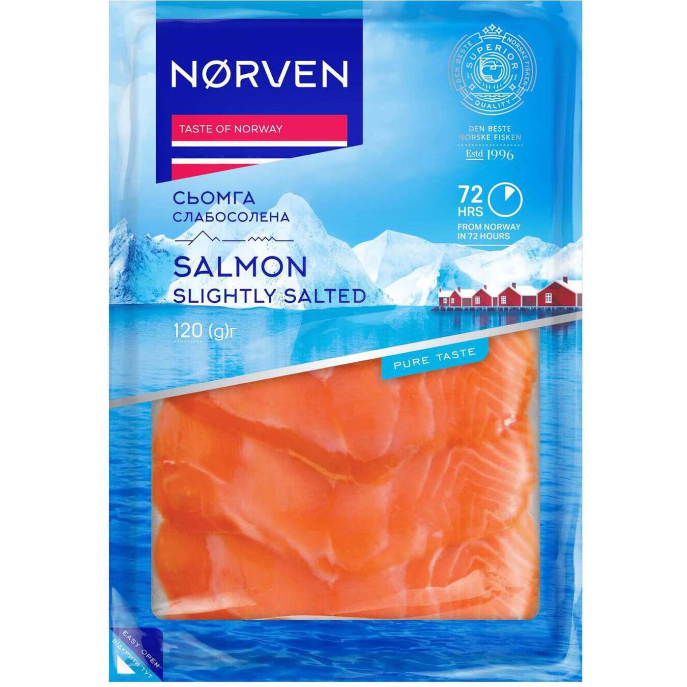 Norven Salmon lightly salted cut 120g