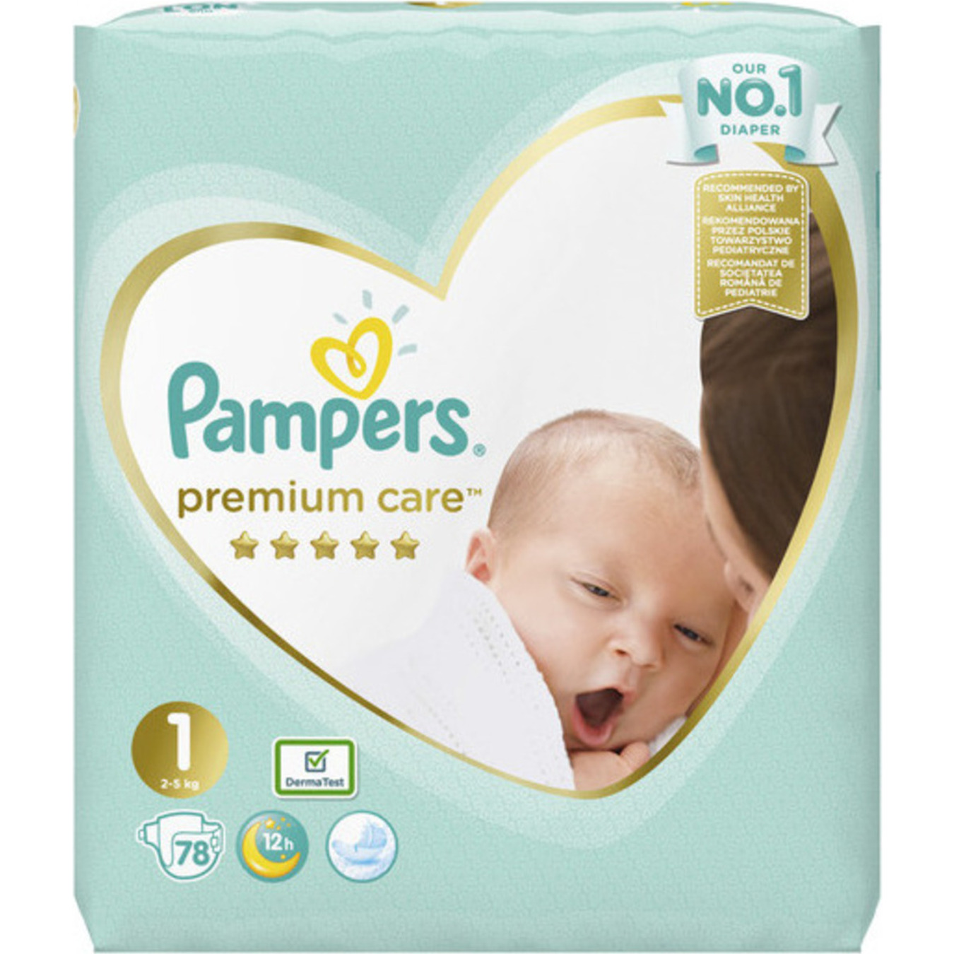 Pampers Premium Care Diapers Size 1 Newborn 2-5kg 78pcs