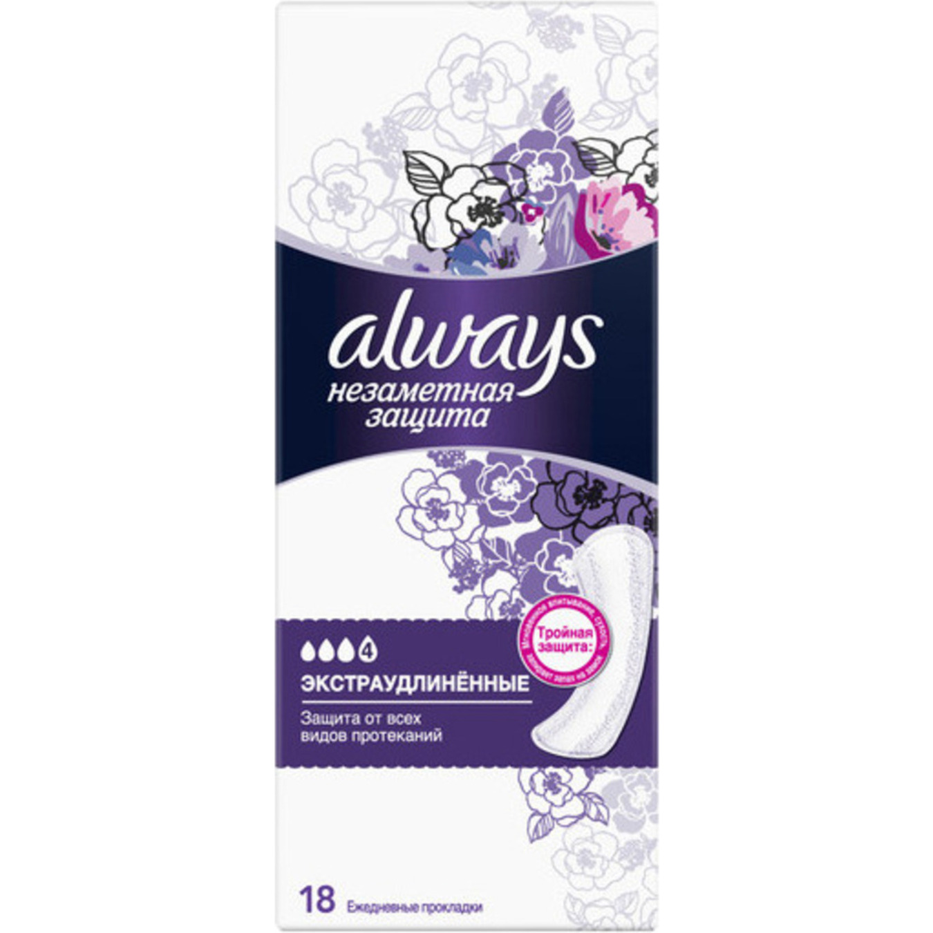 Always Invisible Protection Long Single Daily Pads 18pcs