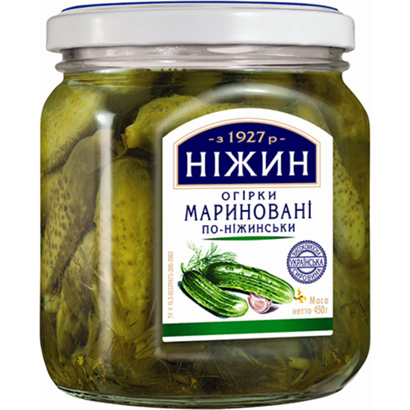 Cucumbers Nizhyn Nezhin style pickled 450ml