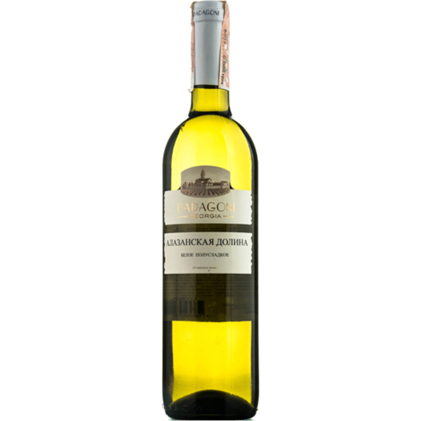 Вино Badagoni Алазанская долина белое полусладкое 10% 0,75л