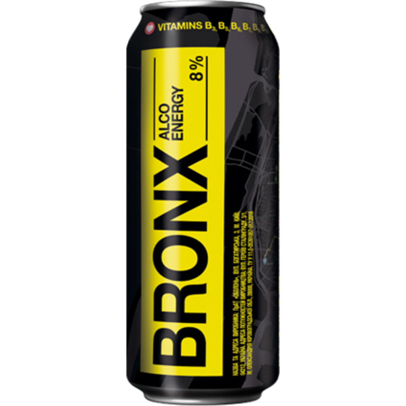Напій слабоалкогольний BRONX енергетичний сильногазований 8% 0,5л з/б