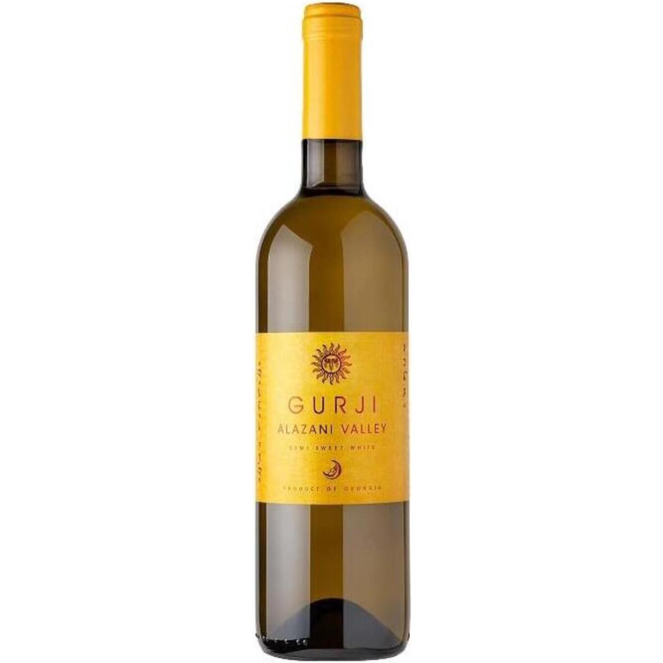 Вино Gurji Алазанская долина белое полусладкое 10,5% 0,75л