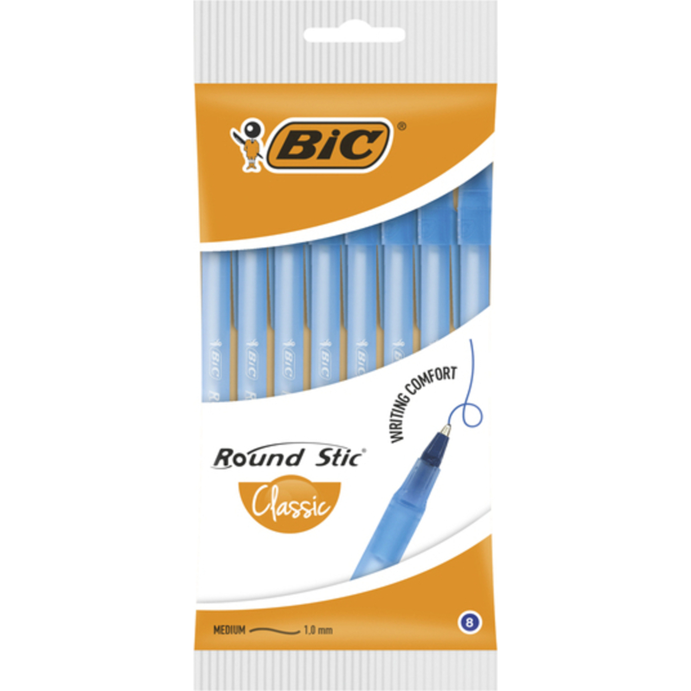 Pen BIC Round Stick simply blue 8 pcs