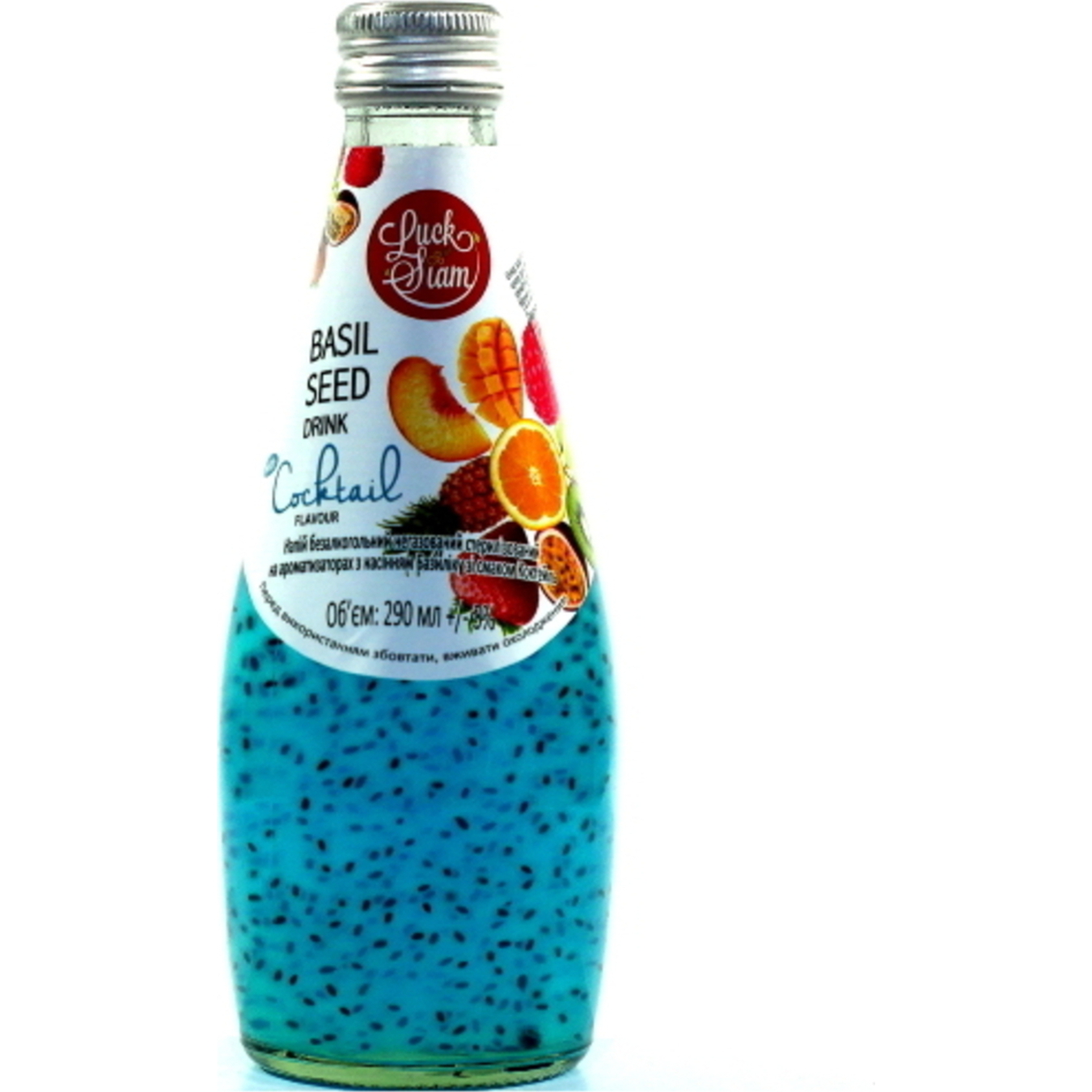 Luck Siam Coctail Non-Carbonated Drink with Basil Seeds 290ml