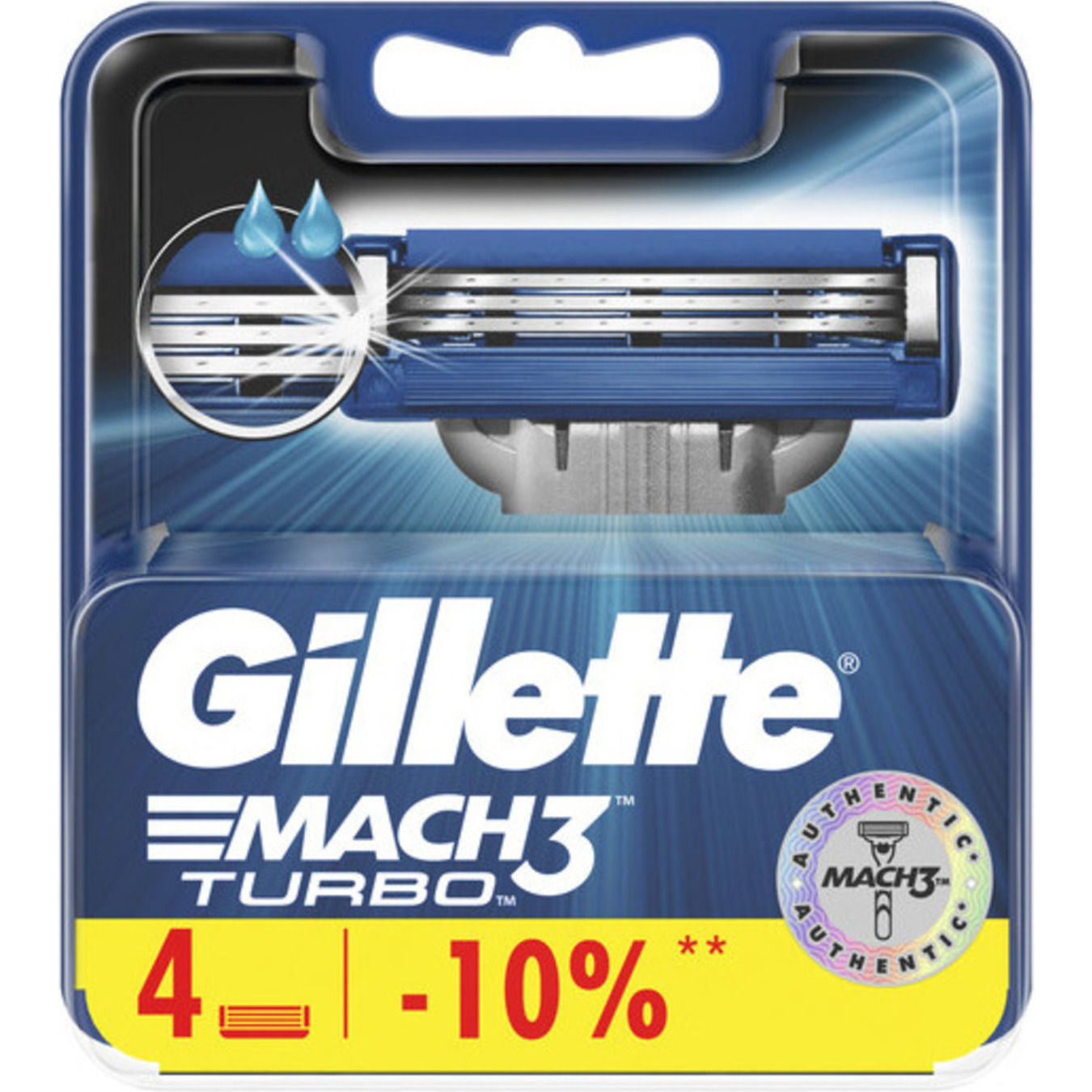 Gillette Mach 3 Turbo shaving cartridges replaceable 4pcs