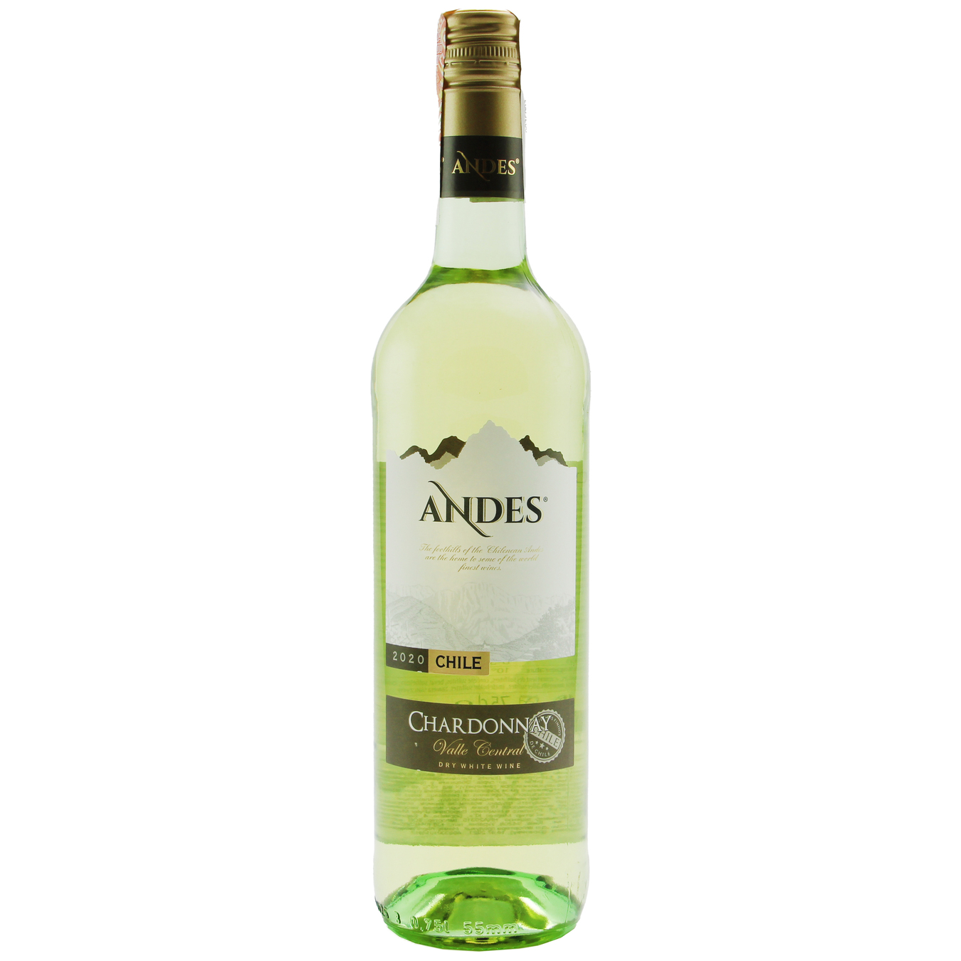 Вино Andes Chardonnay біле сухе 13,5% 0,75л
