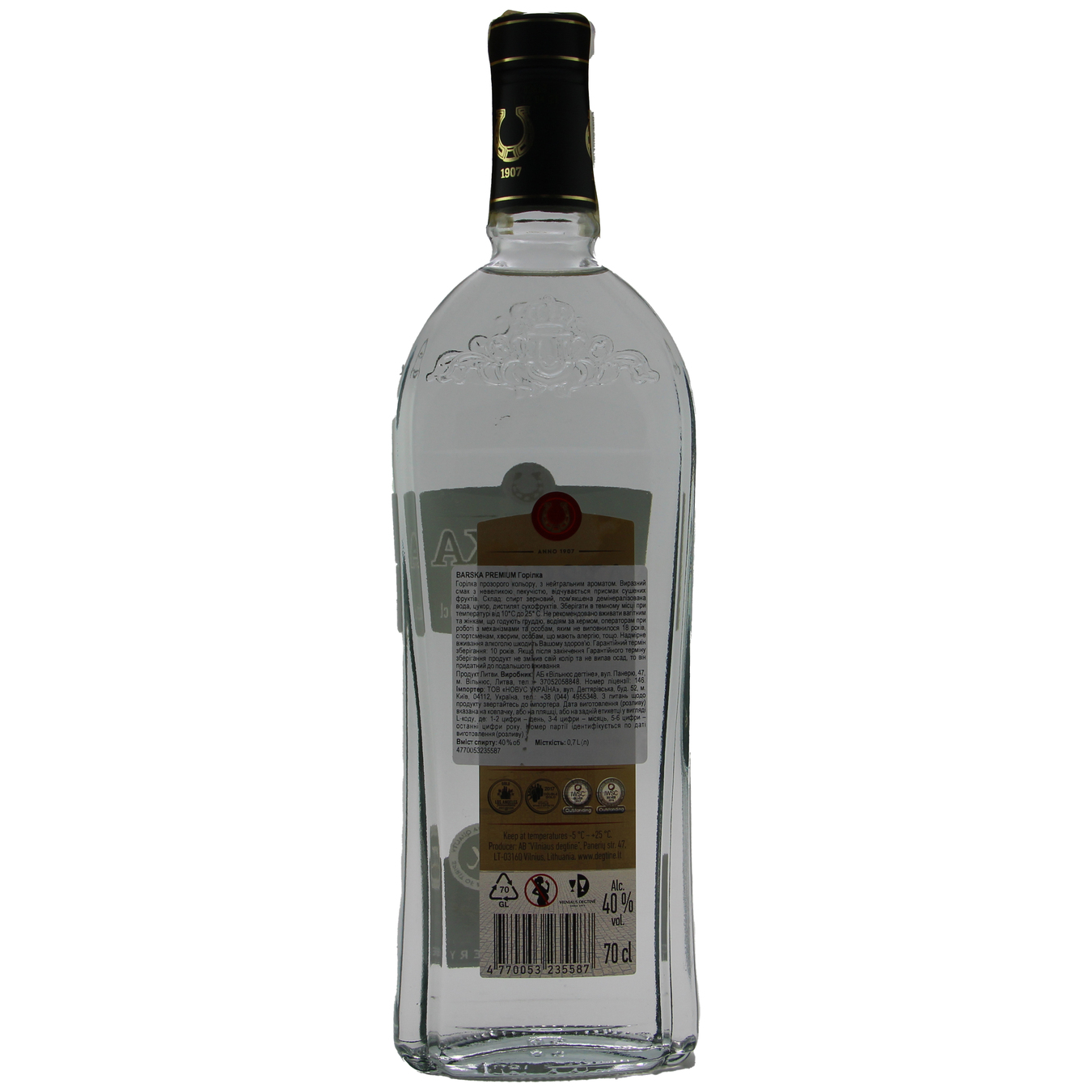 Vodka Barska Premium 40% 0,7l 2