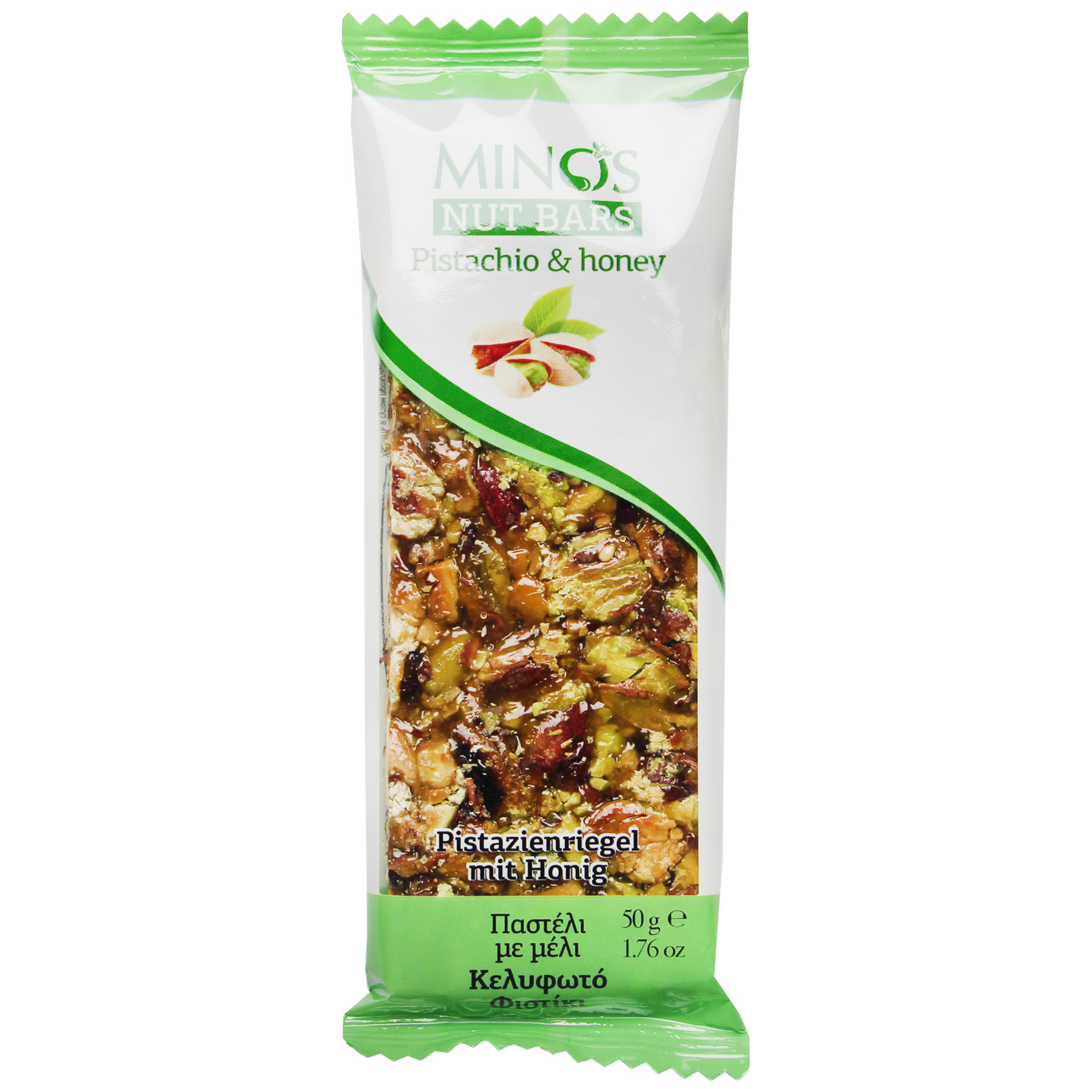Minos With Pistachio And Honey Nut Bar 50g