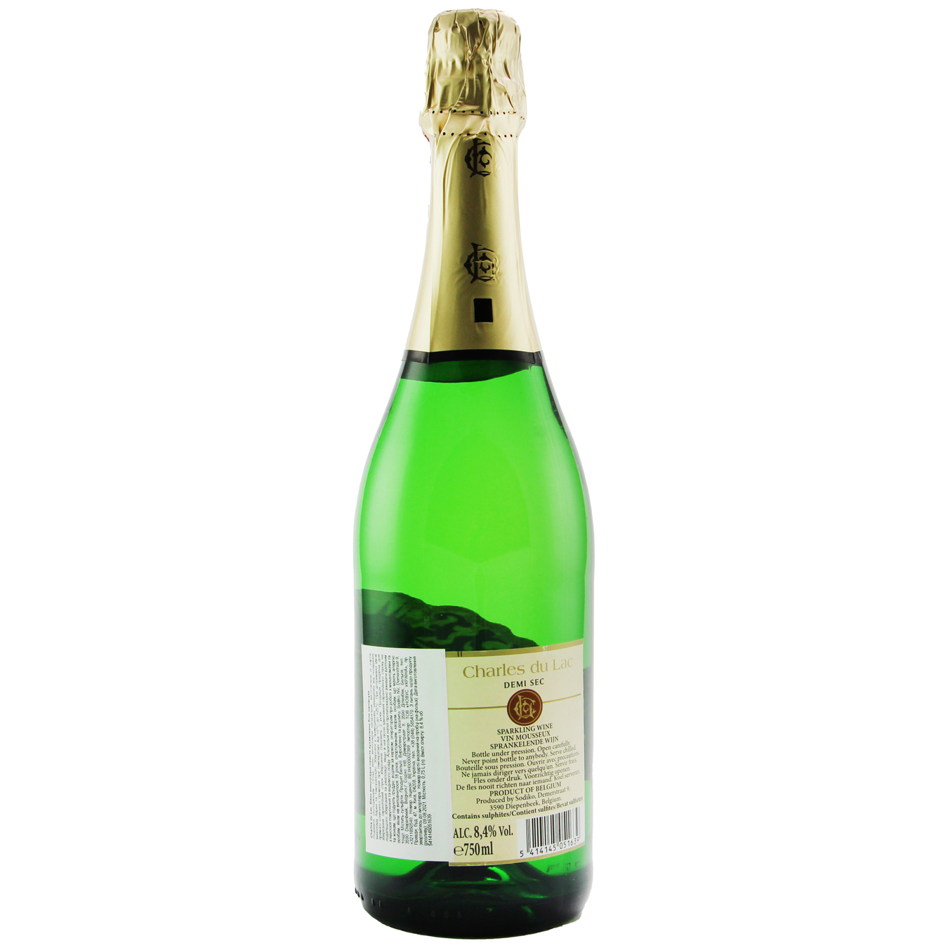 Вино ігристе Charles du Lac Demi Sec Blanc біле напівсухе 8,4% 0,75л 2