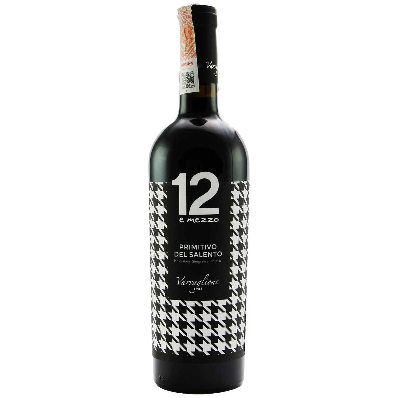 Вино 12 E Mezzo Fashion Edition Primitivo del Salento IGP червоне напівсухе 12,5% 0,75л