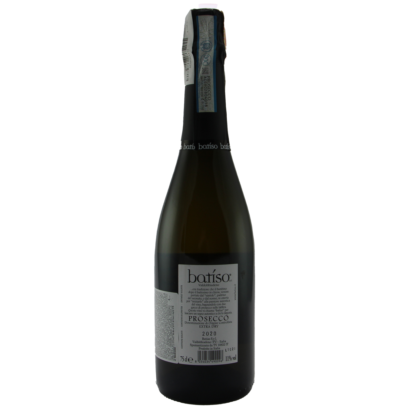Вино ігристе Batiso Prosecco Extra Dry біле сухе 11% 0,75л 2