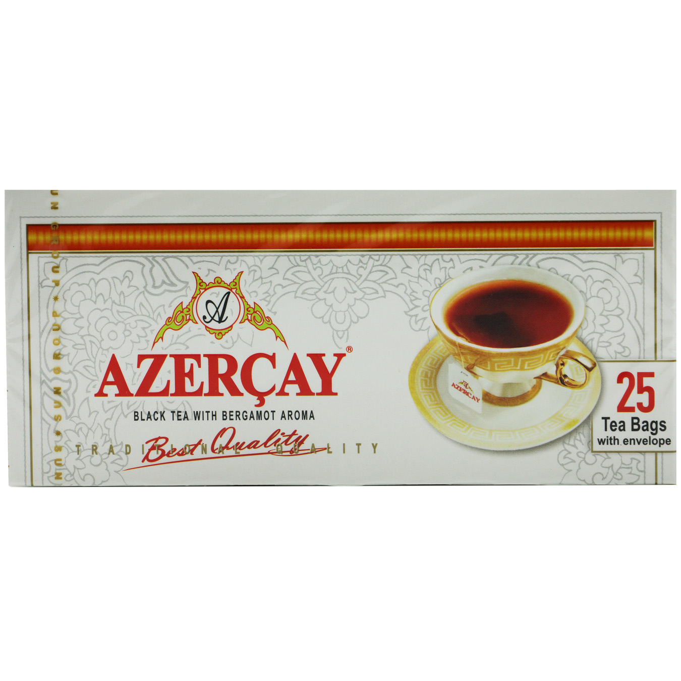 Чай чорний Azercay байховий з ароматом бергамоту вищий сорт в пакетиках 25 2г