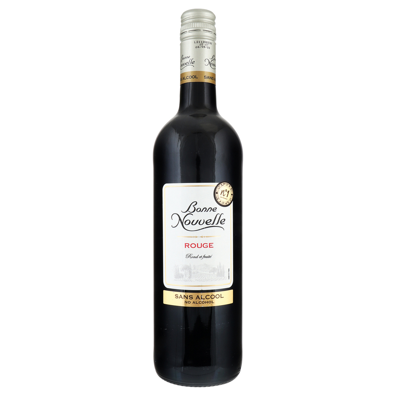 Напиток безалкогольный на основе вина Bonne Nouvelle красный полусладкий 0,75л