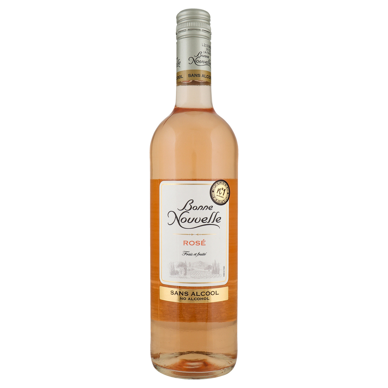 Напій безалкогольний на основі вина Bonne Nouvelle рожевий напівсолодкий 0,75л