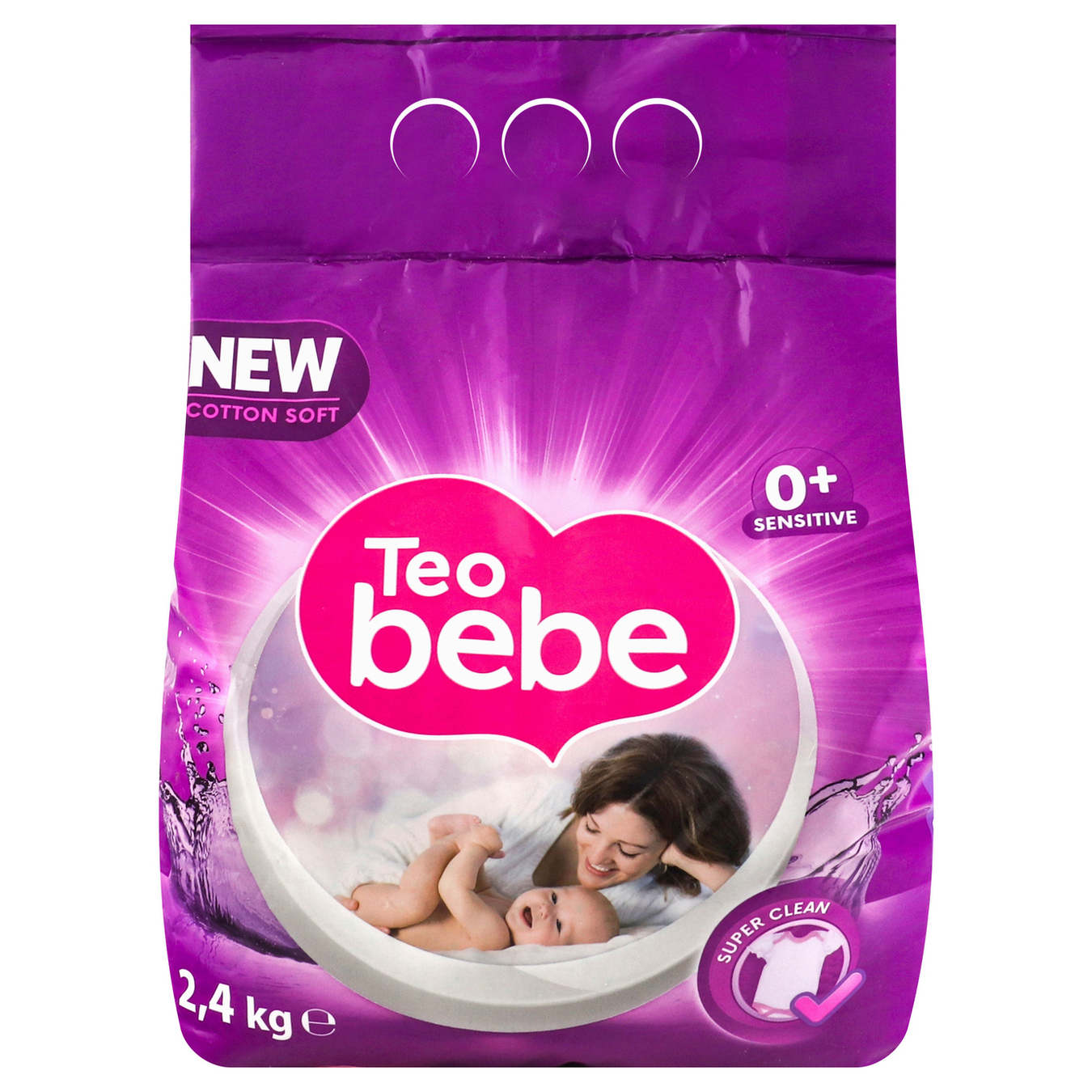 Teo Bebe Violet Powder Detergent for Baby Clothes 24kg