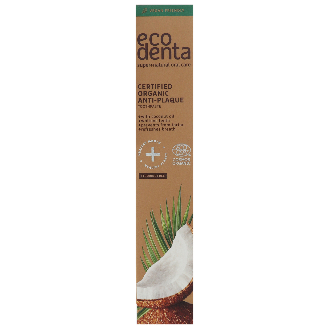 Зубна паста Ecodenta органічна проти нальоту з кокосовою олією 75мл