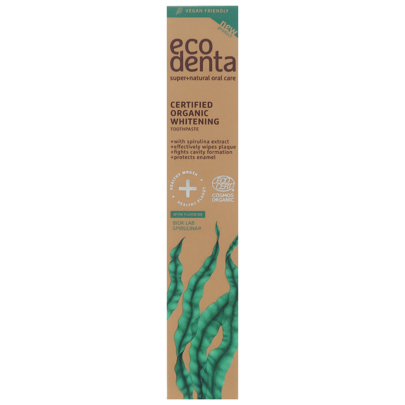 Зубная паста Ecodenta органическая отбеливающая со спирулиной 75мл