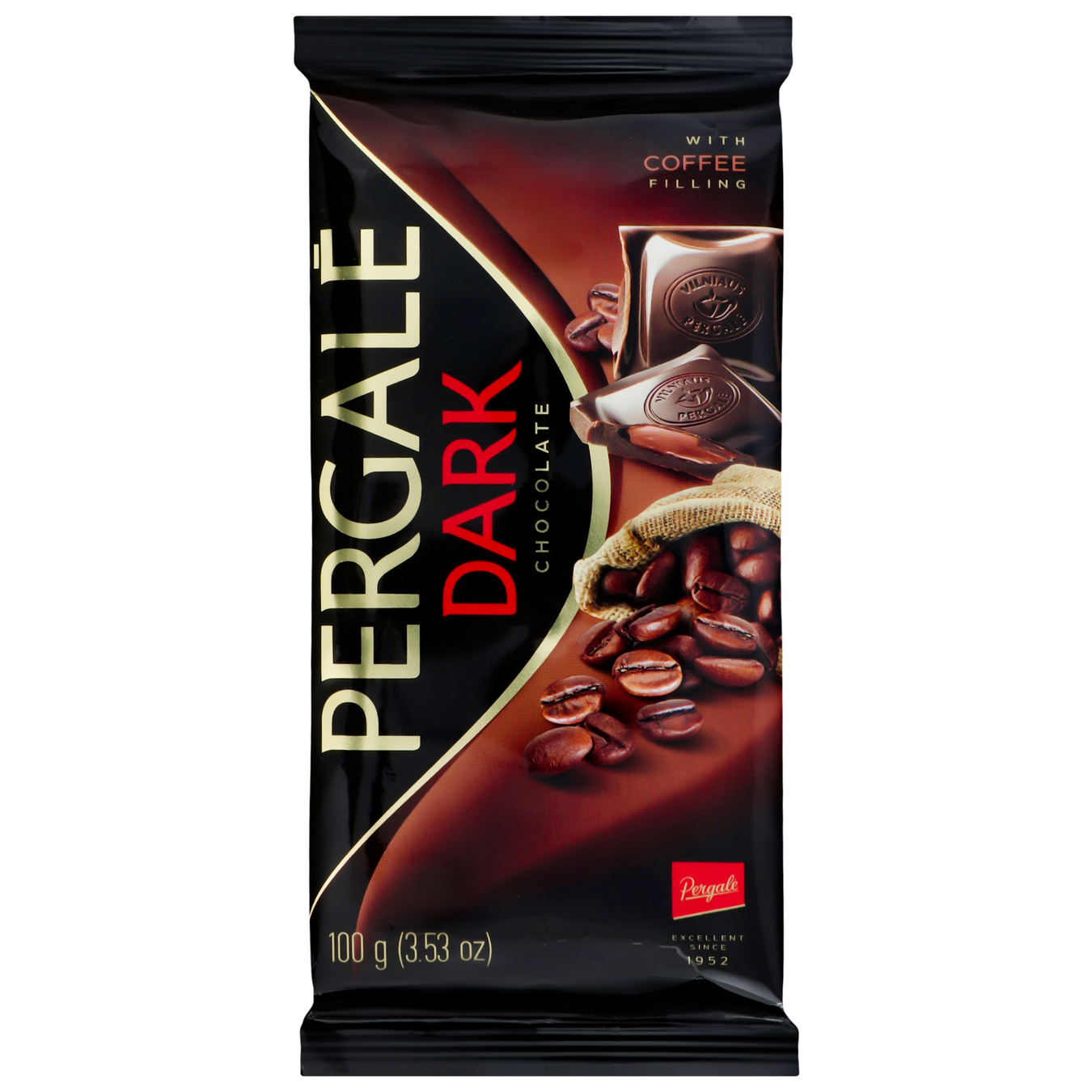 Шоколад чорний Pergale з кавовою начинкою 100г