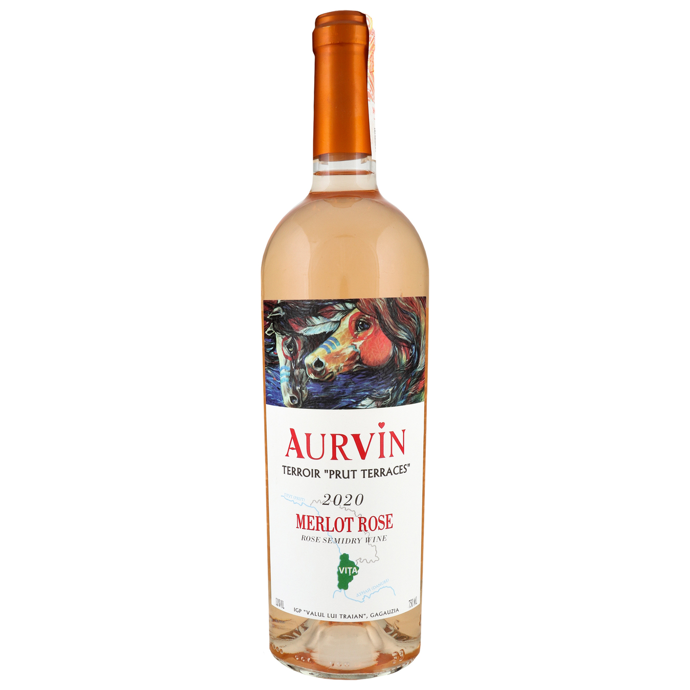 Wine Aurvin Merlot Rose Terroir Prut Terraces Rose Semi-Dry 13,5% 0,75l