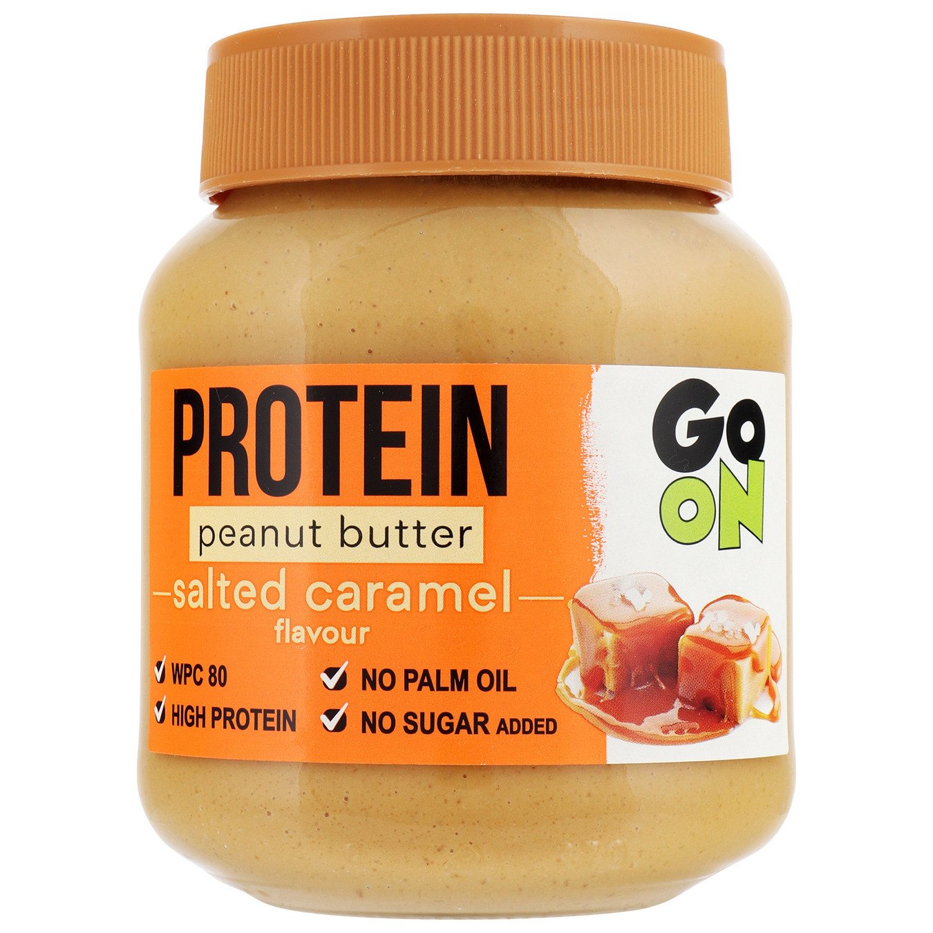 Паста Go On Nutrition арахісова з протеїном зі смаком солоної карамелі 350г