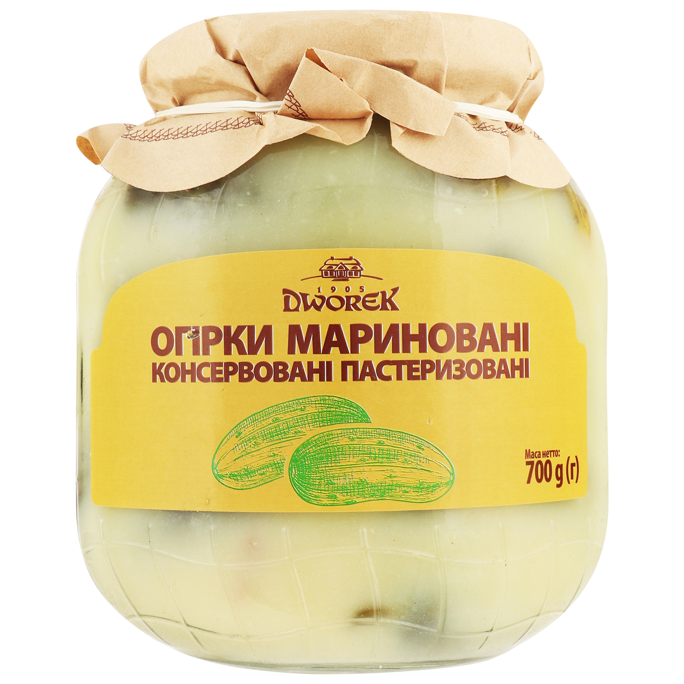 Dworek Pasteurized Marinated Canned Cucumbers 700g