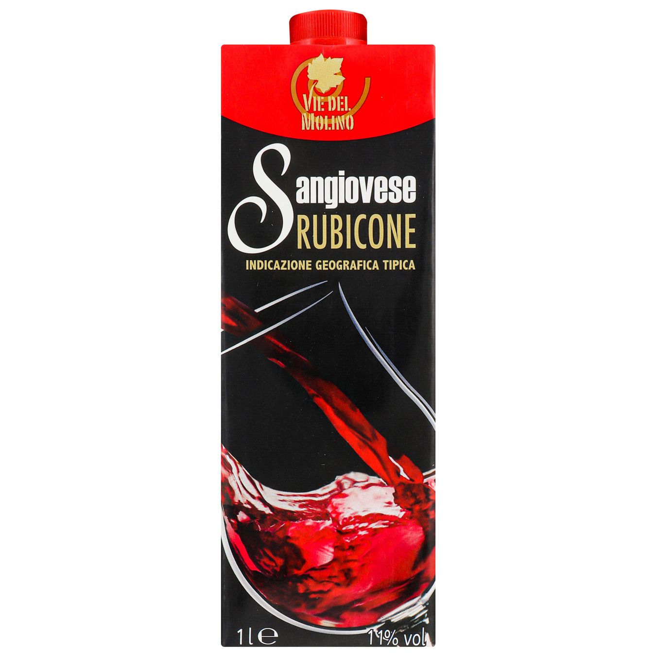 Вино Rubicone Via Del Molino Sangiovese красное сухое 11% 1л