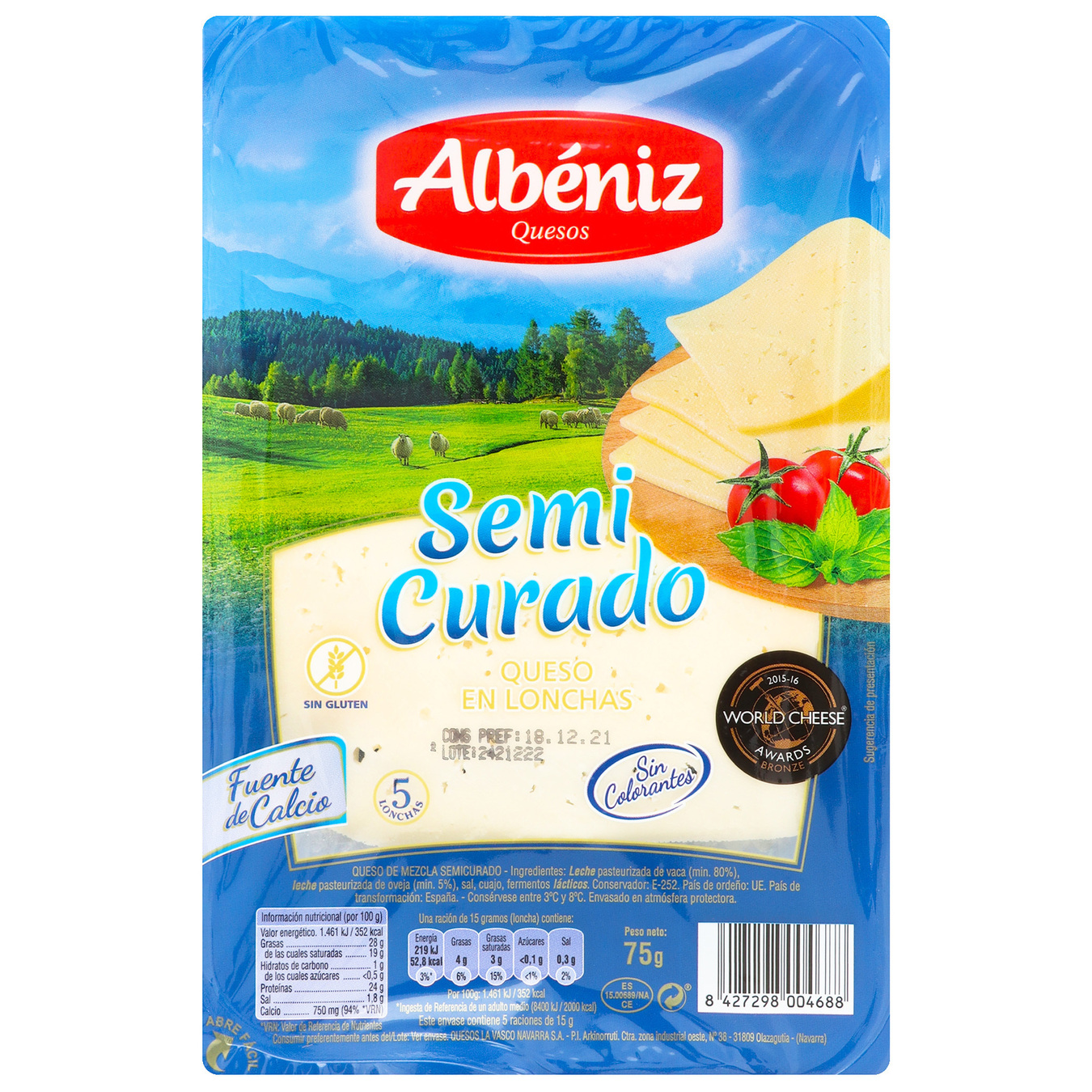 Albeniz Semihard Sliced Cheese ​​20% 80g