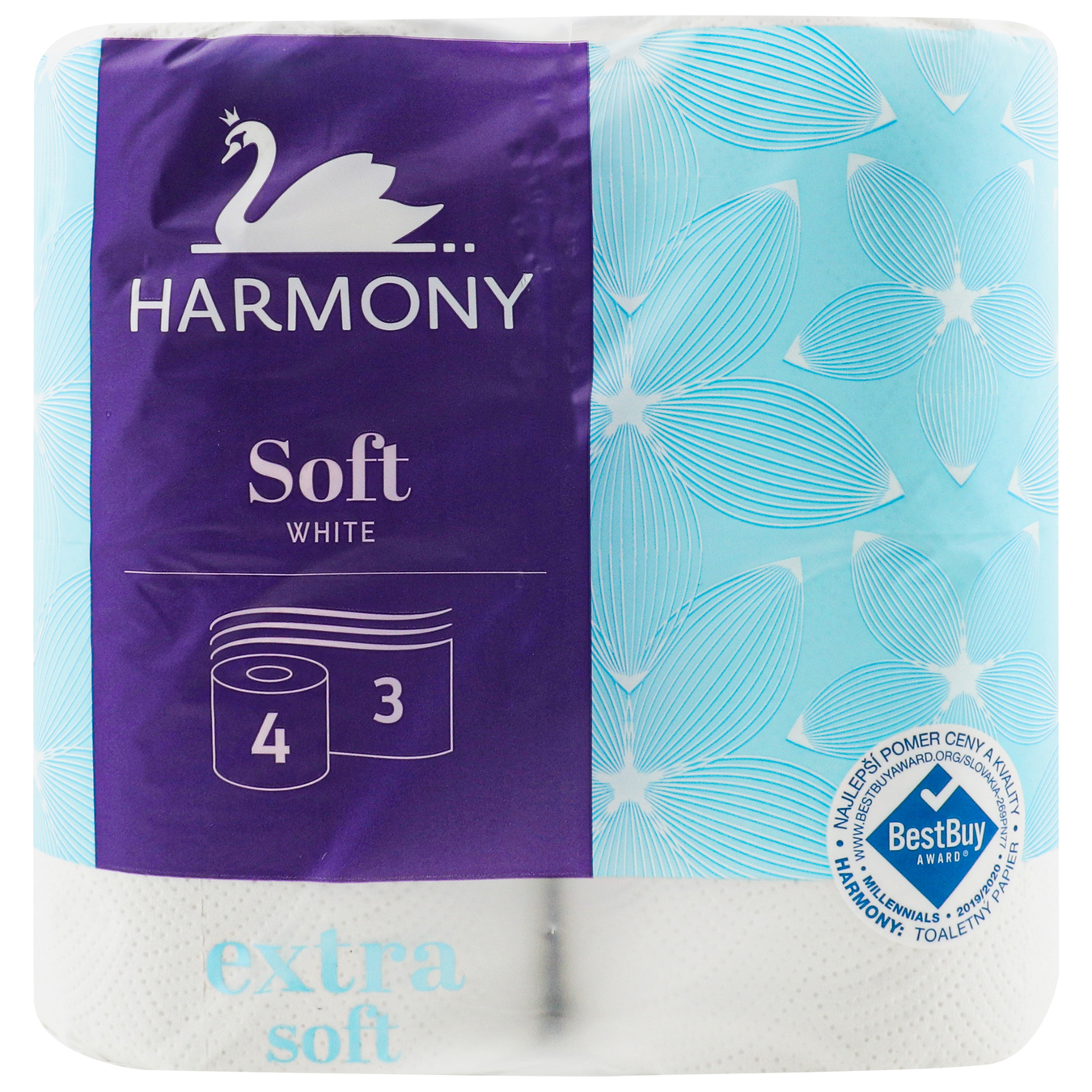 Туалетний папір Harmony Soft 3 шари 4шт