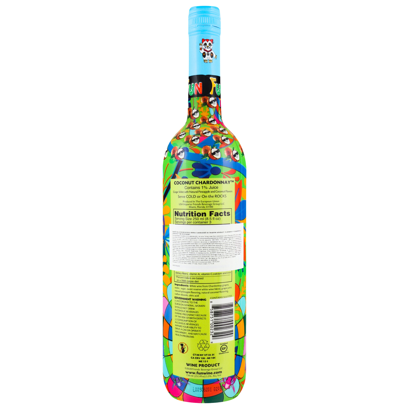 Carbonated Drink Based On white Wine Chardonnay Coconut 5,5% 750ml 2