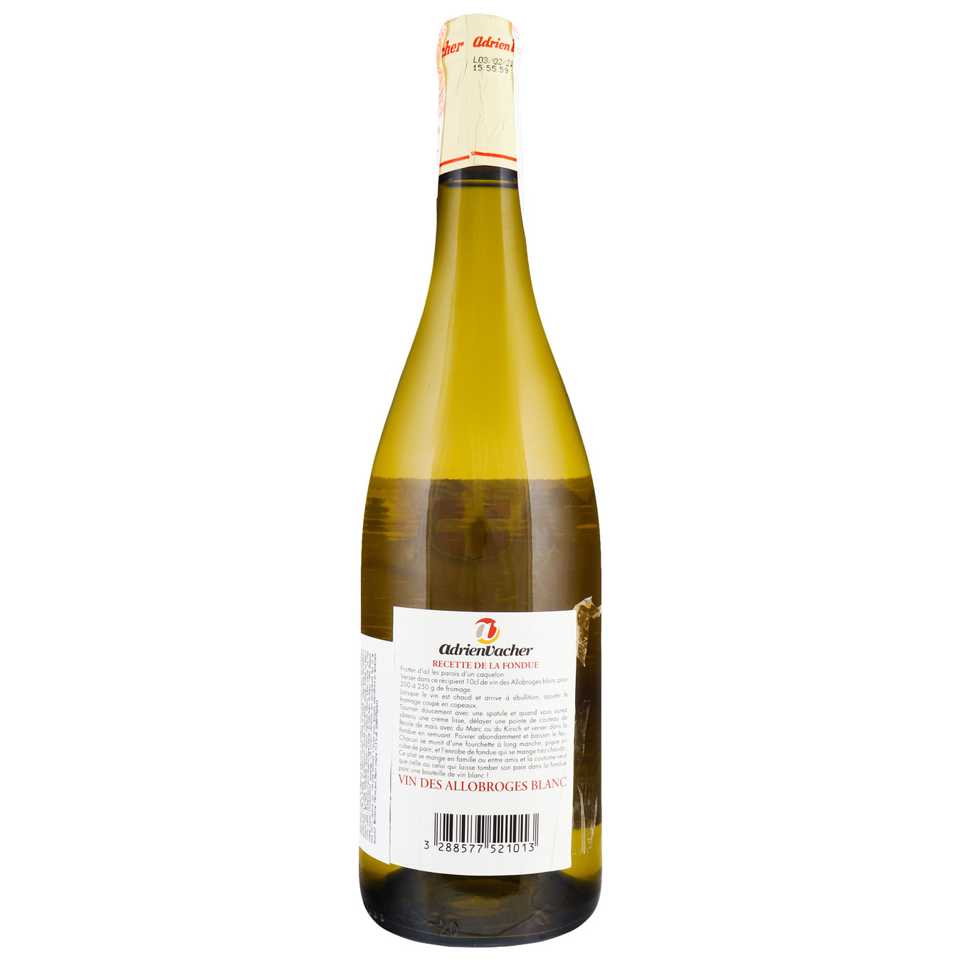 Вино Adrien Vacher Allobroges Special Fondue белое сухое 11,5% 0,75л 2