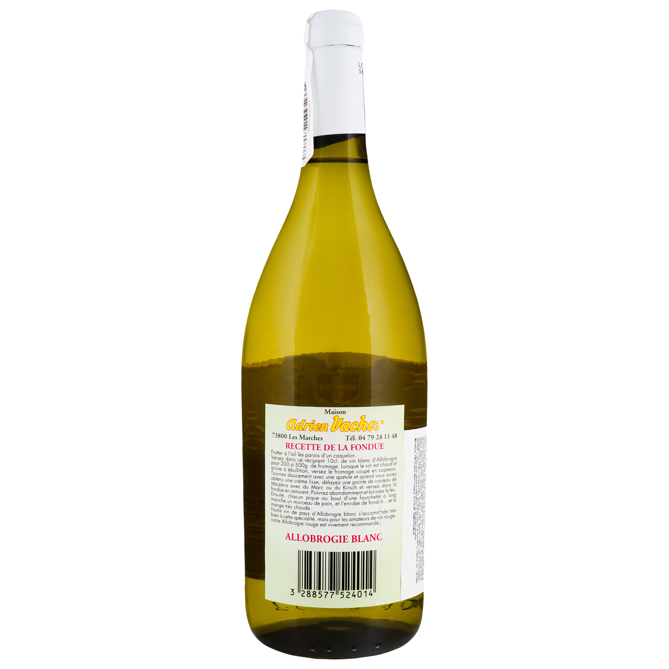 Вино Adrien VacherI Allobroges Croix de Savoie белое сухое 11,5% 0,75л 2