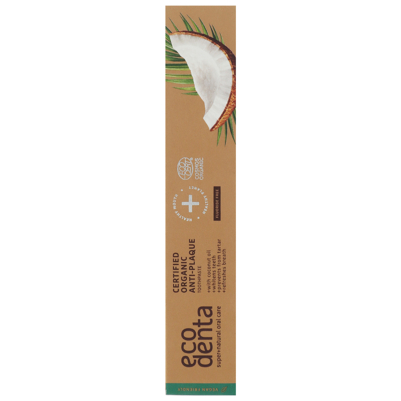 Зубна паста Ecodenta органічна проти нальоту з кокосовою олією 75мл 2