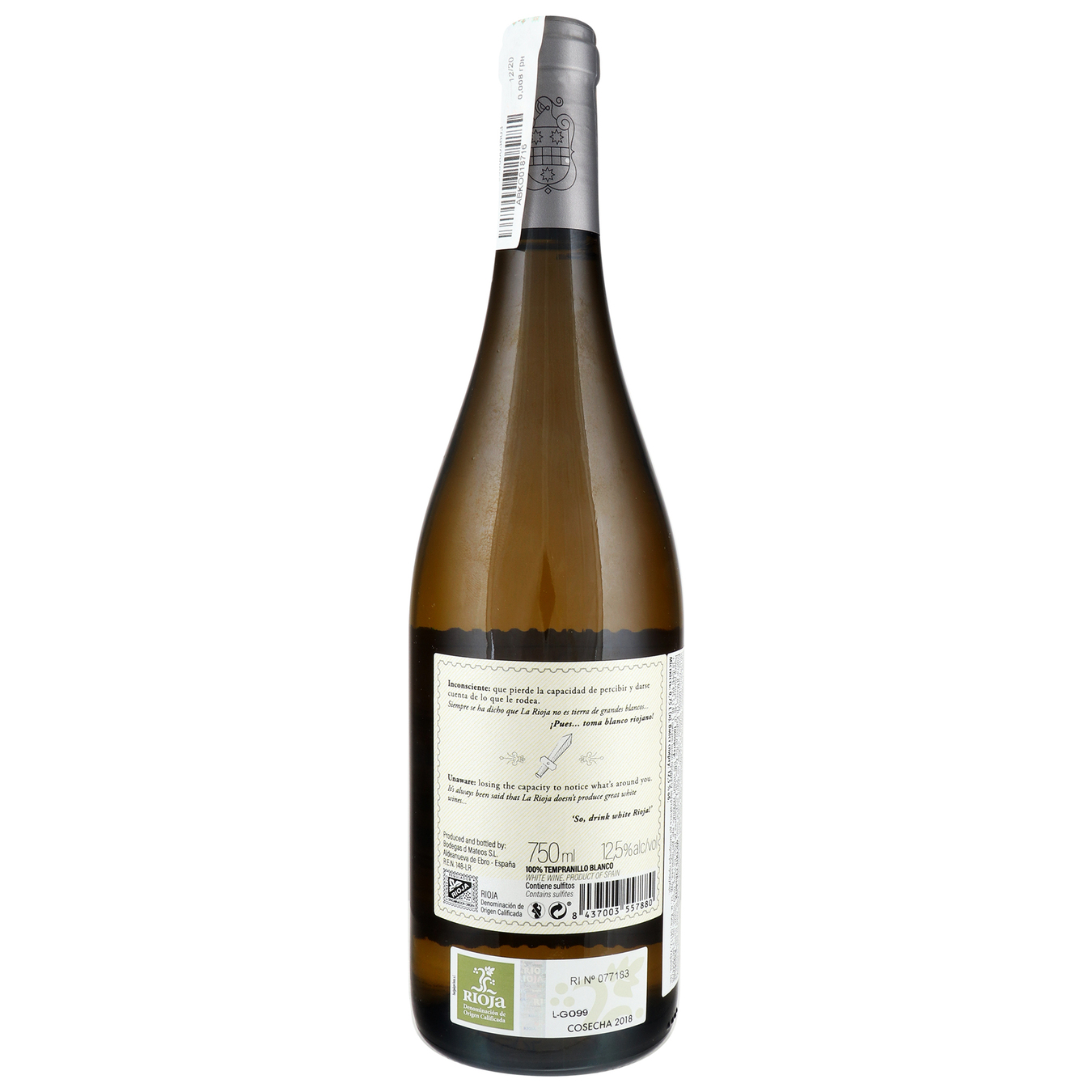 Вино Inconsciente Tempranillo белое сухое 12,5% 0,75л 2