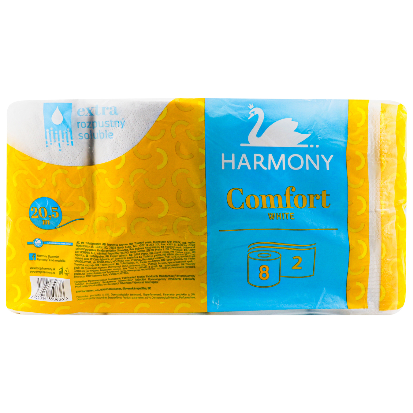 Туалетная бумага Harmony Comfort 2 слоя 8шт 2