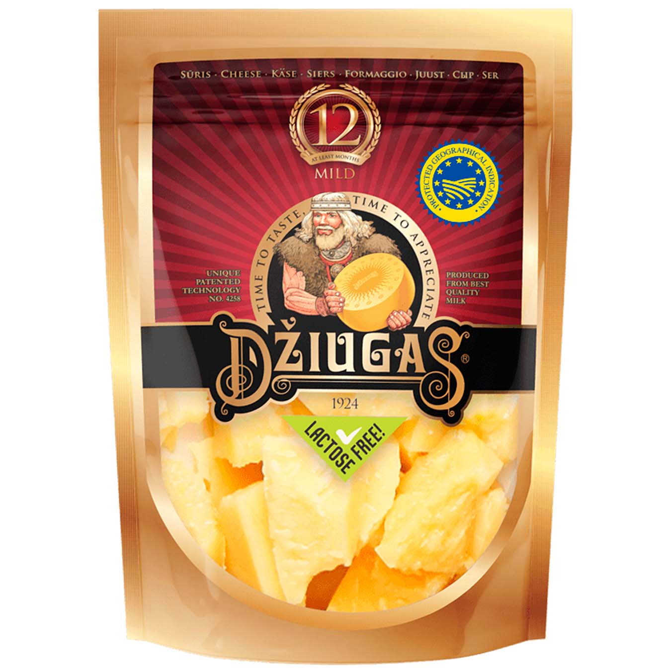 Hard cheese Dziugas repined 12 months mild 40% 100g
