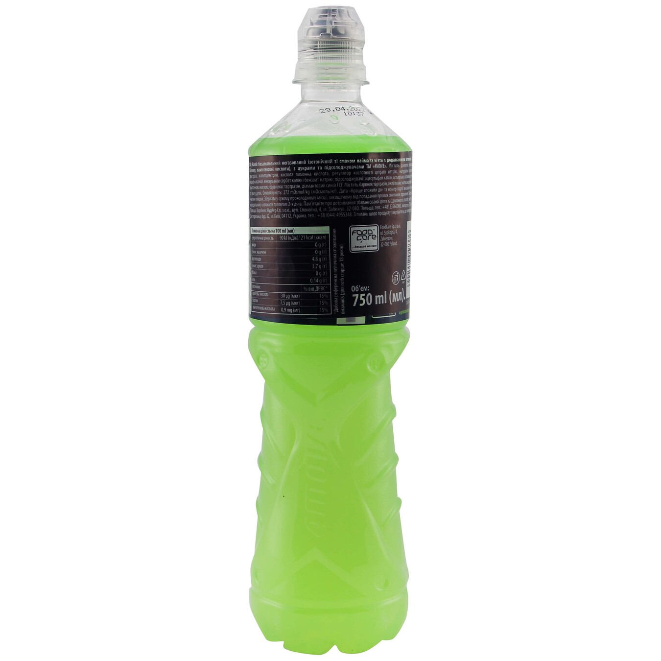 4Move Mint&Lime Non-alcoholic Isotonic Sports Drink 0.75l 2