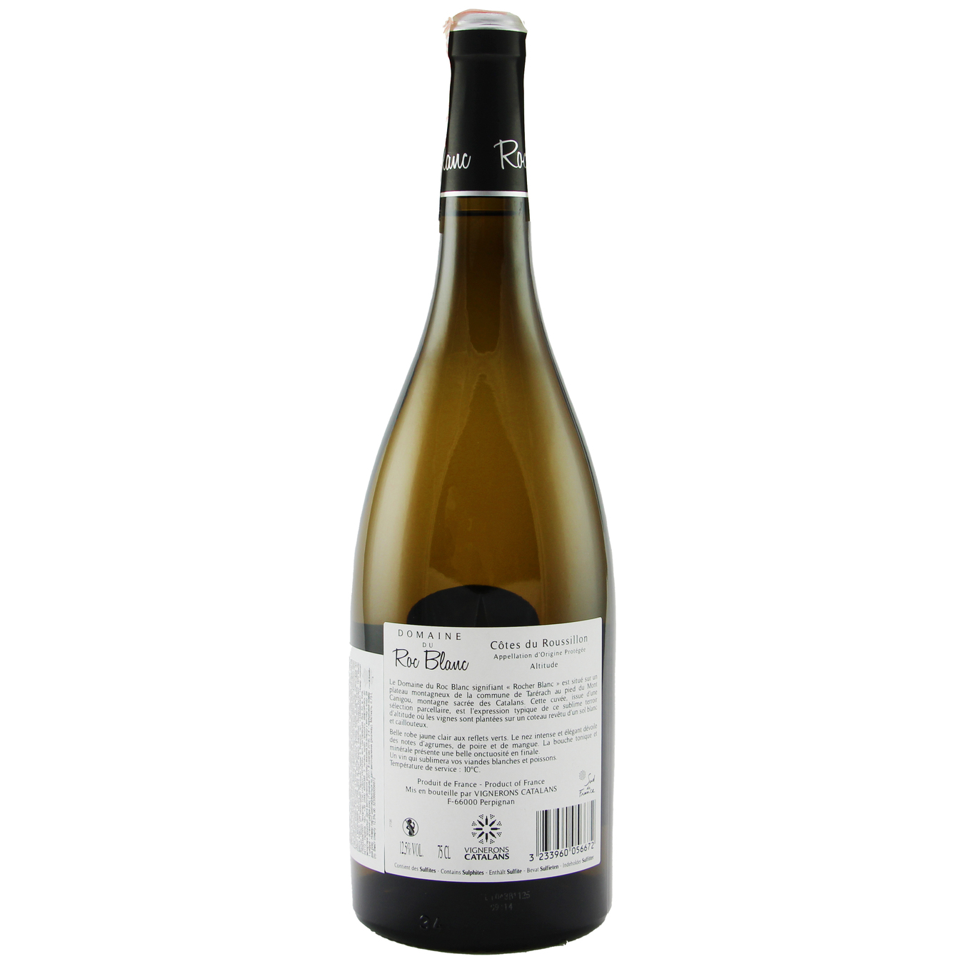 Вино Vignerons Catalans Domaine du Roc Blanc Altitude Cotes du Roussillon біле сухе 12.5% 0.75л 2