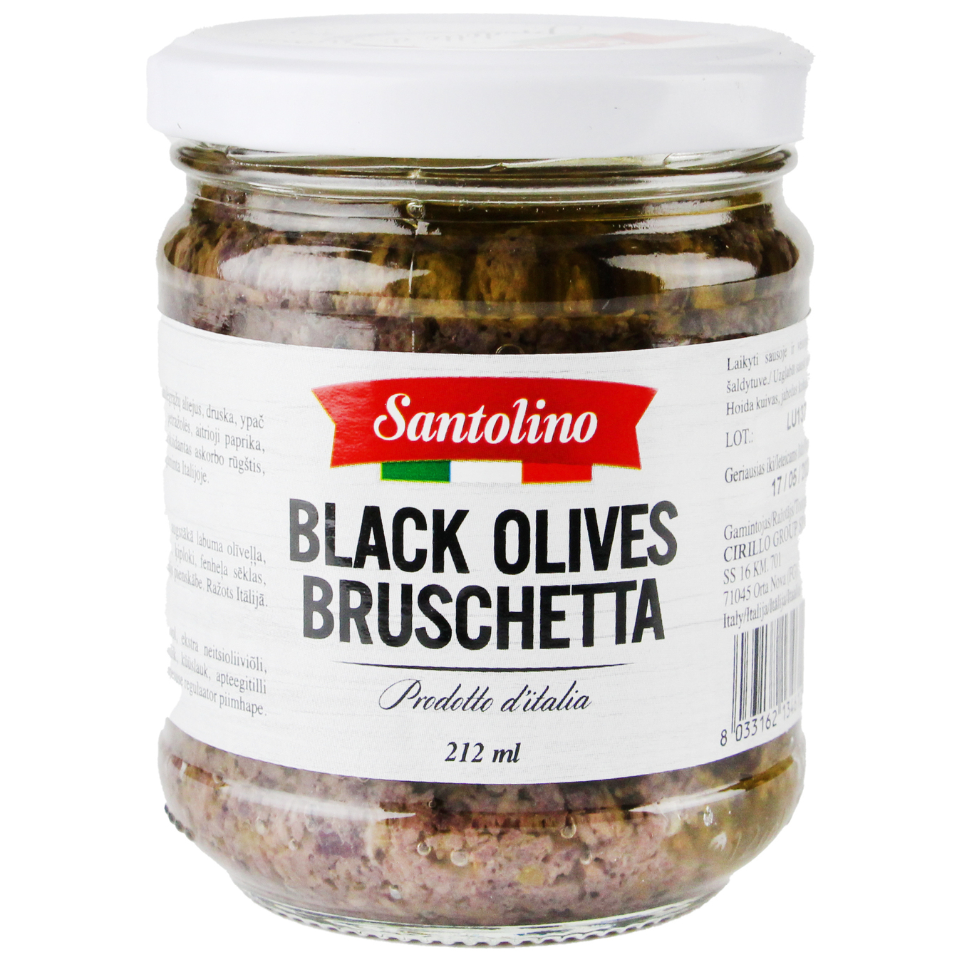 Santolino bruschetta from black olives 212ml
