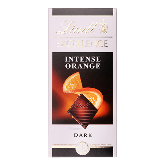 Шоколад Lindt Excellence чорний гіркий з апельсином 47% 100г