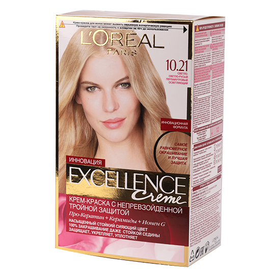 Крем-фарба для волосся L'Oreal Excellence Creme 10.21 Світло-світло-русявий
