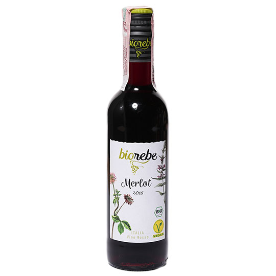 Biorebe Merlot red dry wine 13.5% 0,25l