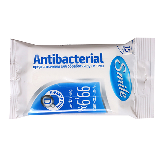 Smile Antibacterial Wet Wipes 15pcs